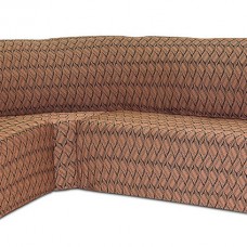 Чехол на угловой диван и кресло Жаккард Лист, коричневый